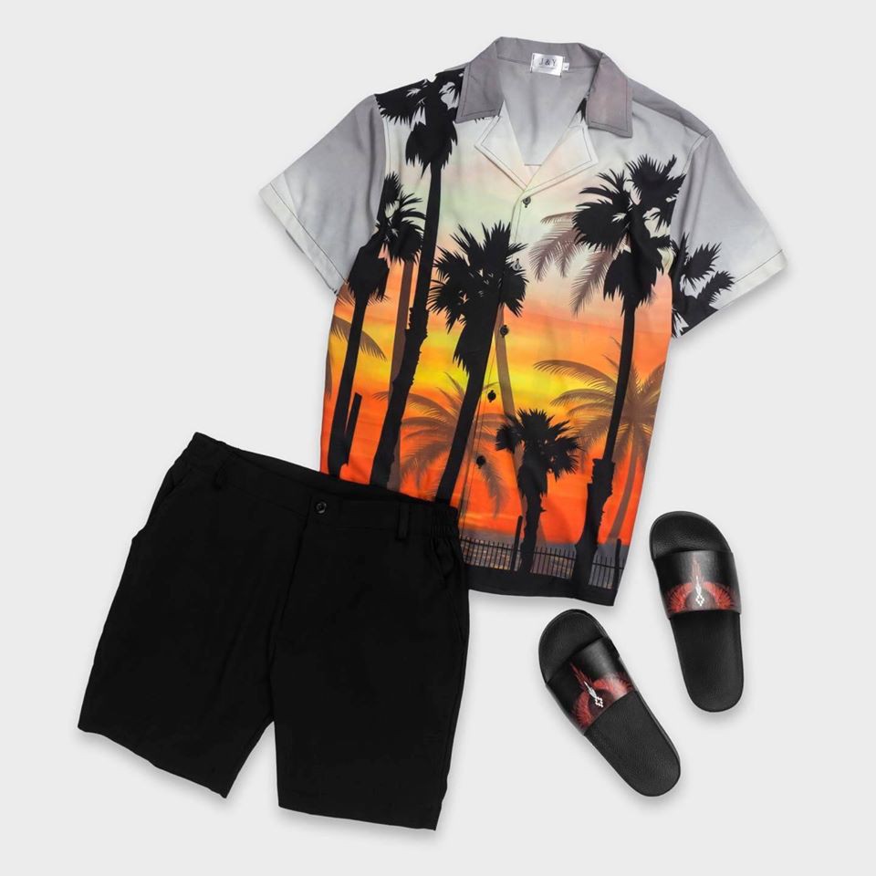 sơ mi nam họa tiết, cộc tay,  kiểu dáng hàn quốc ,vải lụa , mềm mịn,thoáng mát, không nhăn, không xù.đi biển | BigBuy360 - bigbuy360.vn