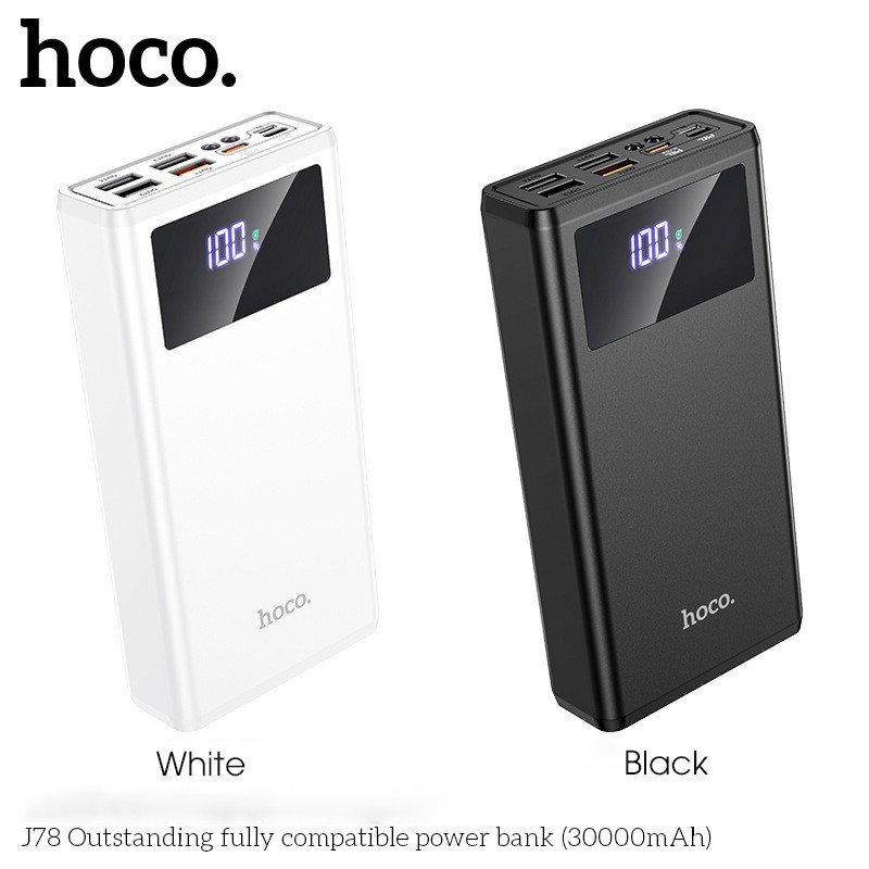 Pin Sạc Dự Phòng Hoco J78 Dung Lượng Lớn 30000mAh Đèn LED Hiển Thị Pin  Hỗ Trợ Sạc Nhanh 22.5W PD3.0 QC3.0/QC2.0