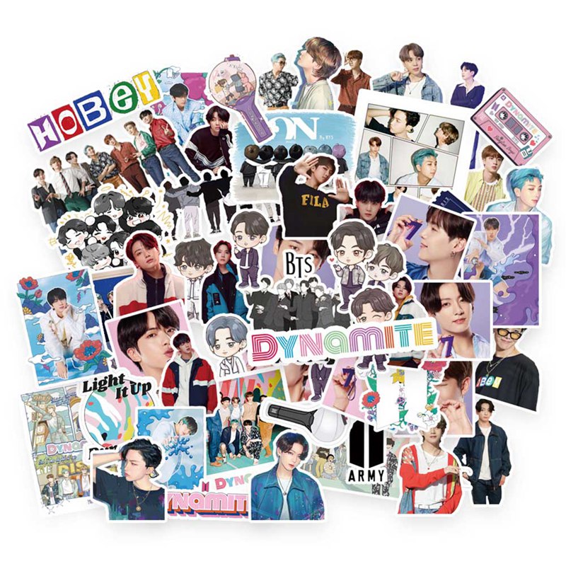 Margot Set 77 tờ nhãn dán họa tiết nhóm nhạc Bts 2021 đáng yêu