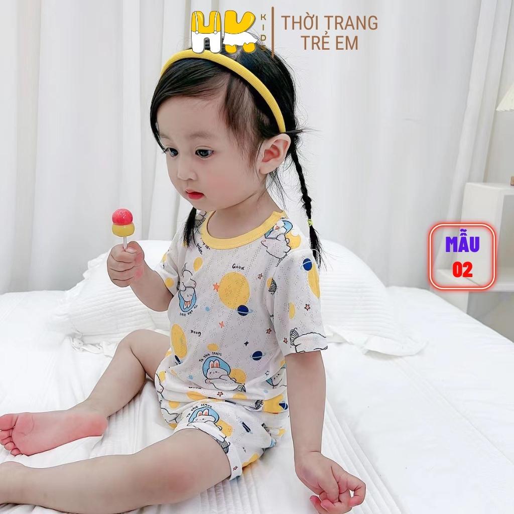 Bộ quần áo cộc tay cho bé HK KIDS, chất cotton sợi tre lưới mềm mịn, thông thoáng, thấm hút mồ hôi tốt (mẫu 1-7)