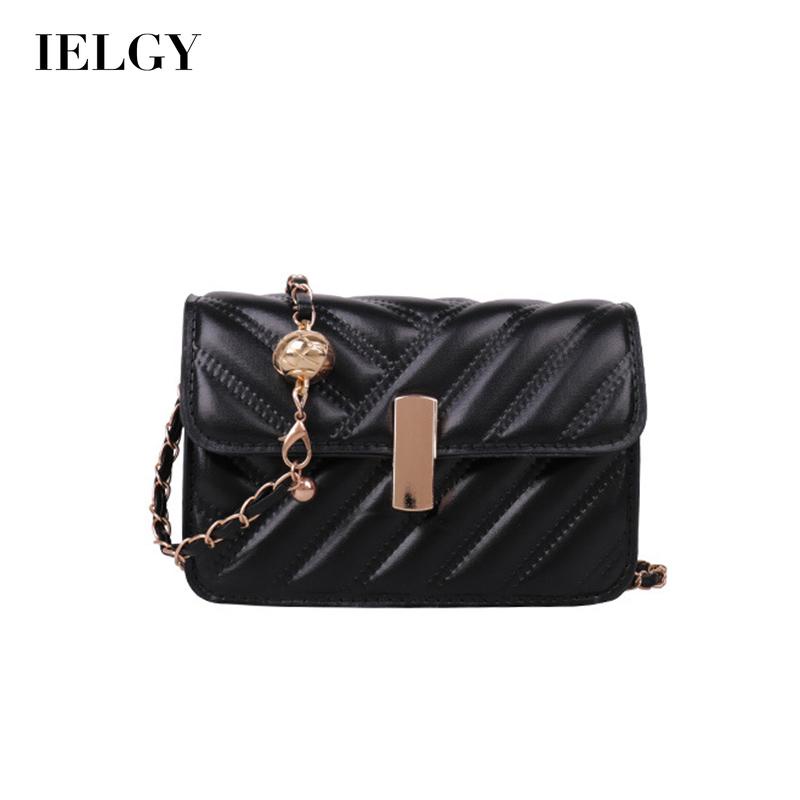 Túi IELGY đựng được điện thoại màu trơn hình vuông nhỏ xinh thời trang cho nữ