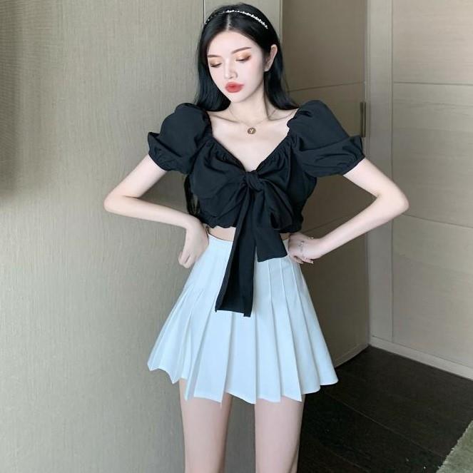 Áo Lửng Vải Voan Dáng Ôm Chiết Eo Gợi Cảm Quyến Rũ Thời Trang