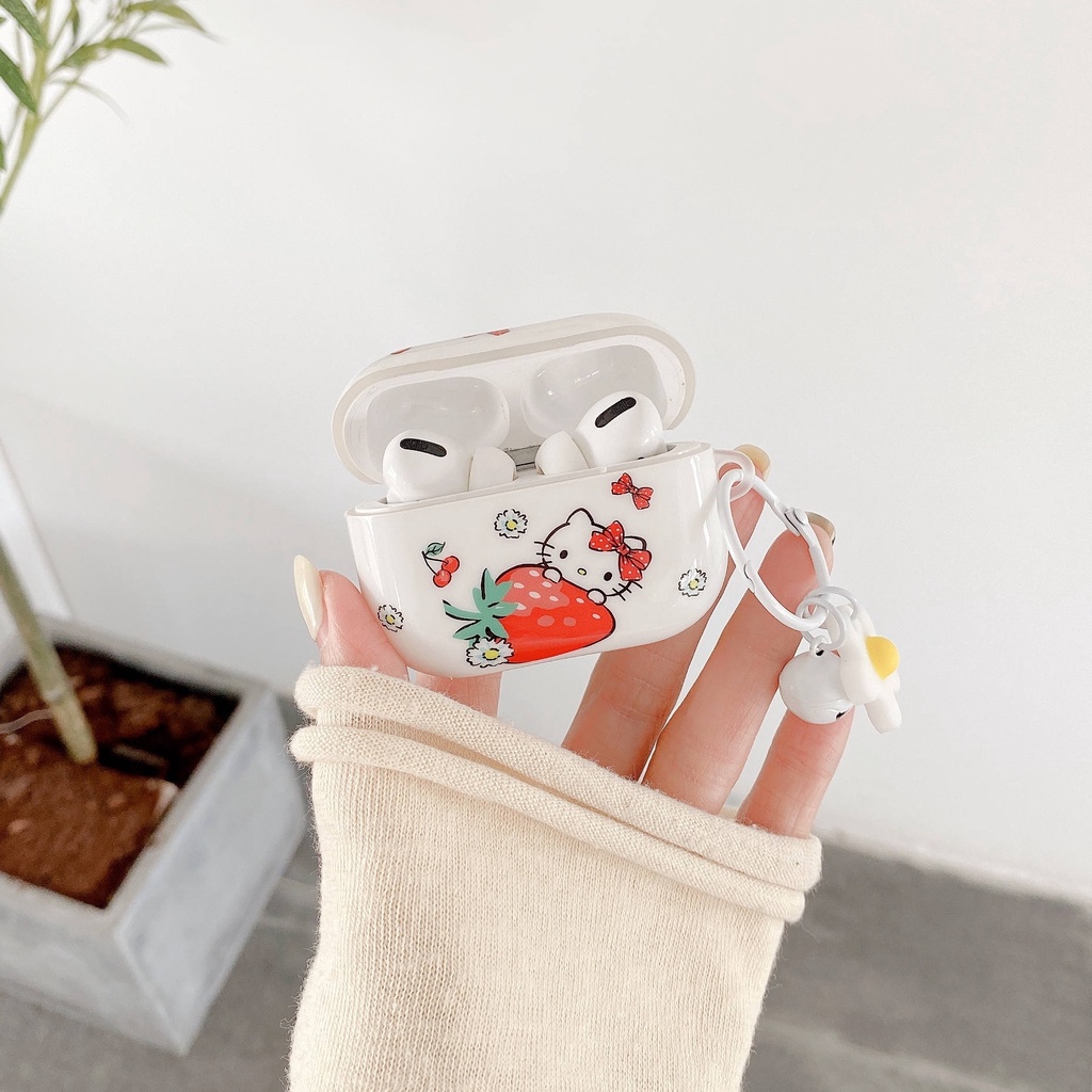 Vỏ Bảo Vệ Hộp Sạc Tai Nghe compatible AirPods3 / 3 Pro / 2Gen Hình Hello Kitty Xinh Xắn