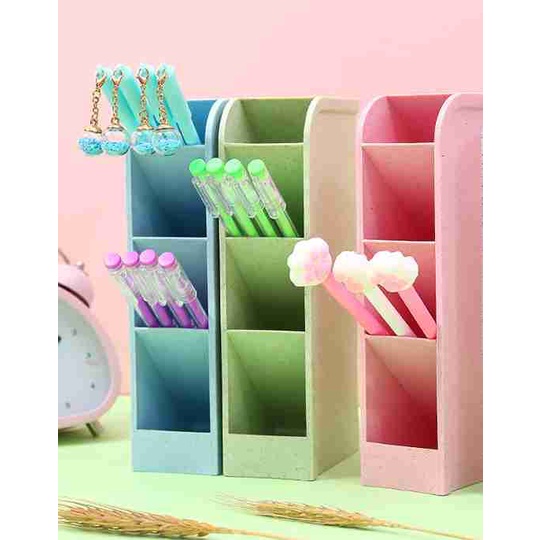 Hộp đựng bút để bàn làm việc, bàn học - Hộp đựng bút Cute nhiều ngăn dạng xiên