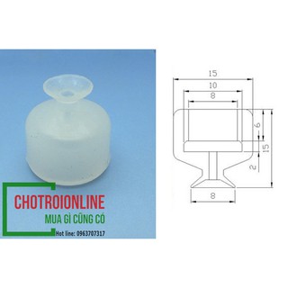 Núm hút chân không phi 8 -Silicon (10 cái)