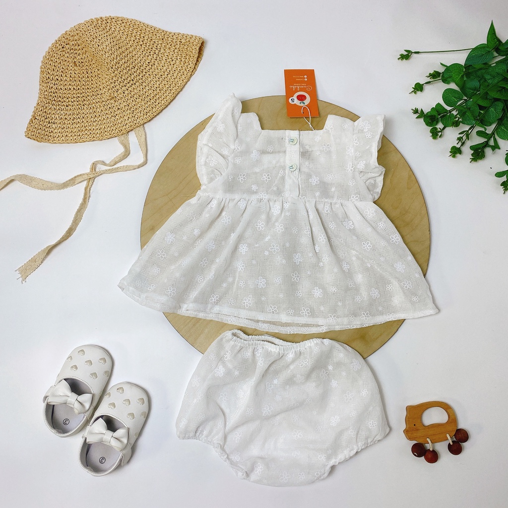 Set quần áo hoa nhí váy xinh Cambebe cho bé hàng đẹp mã C04