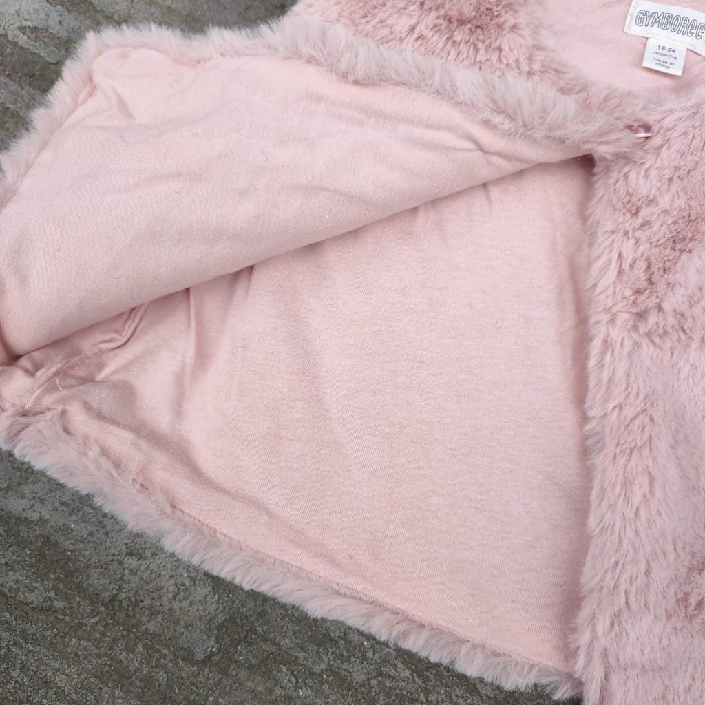 Áo gile lông hồng hàng Gymboree hàng dư hịn cho bé gái 0 - 3y