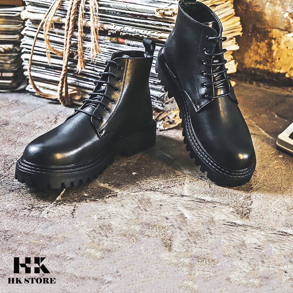 Giày COMBAT BOOTS da bò nhập khẩu hàng cao cấp đế đốc khỏe khắn - hàng chính hãng HK.STORE hàng siêu cấp