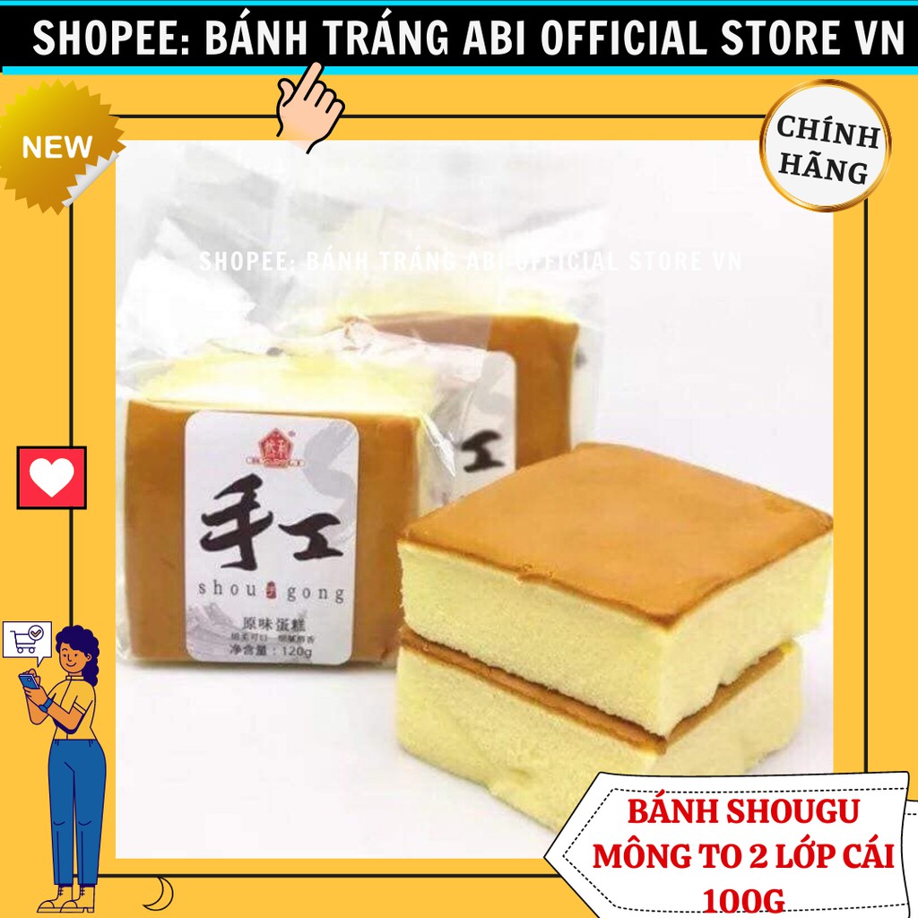 [DATE MỚI T3/2022] BÁNH BÔNG LAN SHOUGONG MÔNG TO 2 LỚP ĐÀI LOAN 100g