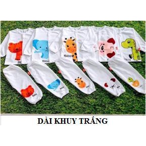 (Sỉ) (Xả kho) Set 5 bộ quần áo cho bé 0-5 tuổi- Hàng thun cotton dài khuy trắng cài khuy giữa