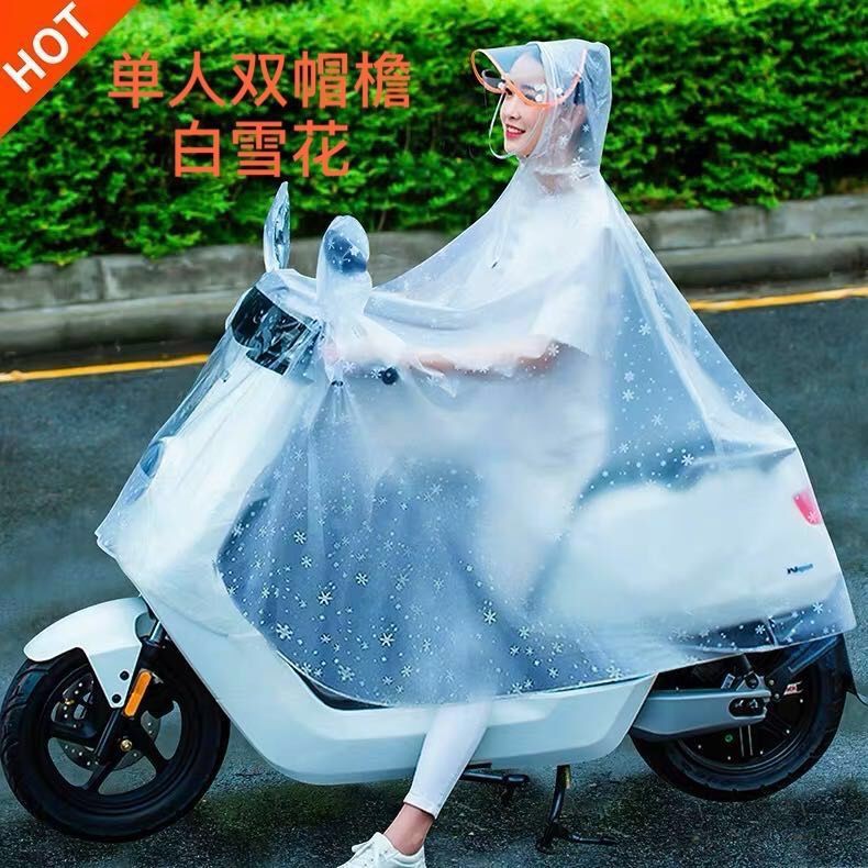 【Sẵn sàng giao hàng】 áo mưa áo mưa bộÁo mưa xe đạp điện poncho máy đơn đôi cộng dày dặn nam nữ trong suốt mẹ-c