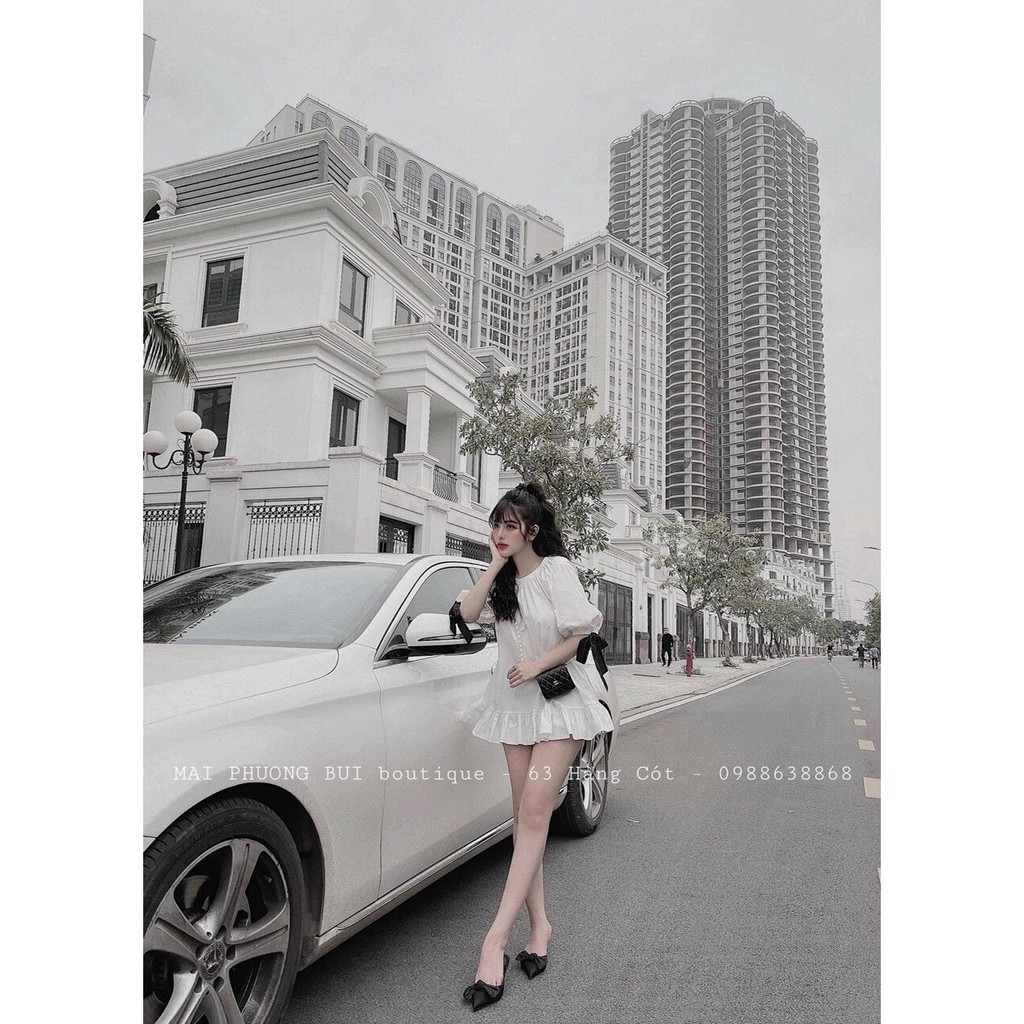 [SỈ LẺ] VÁY THÔ TAY BỒNG CỔ TRÒN - ĐẦM ĐUÔI CÁ DÁNG SUÔNG TP | BigBuy360 - bigbuy360.vn