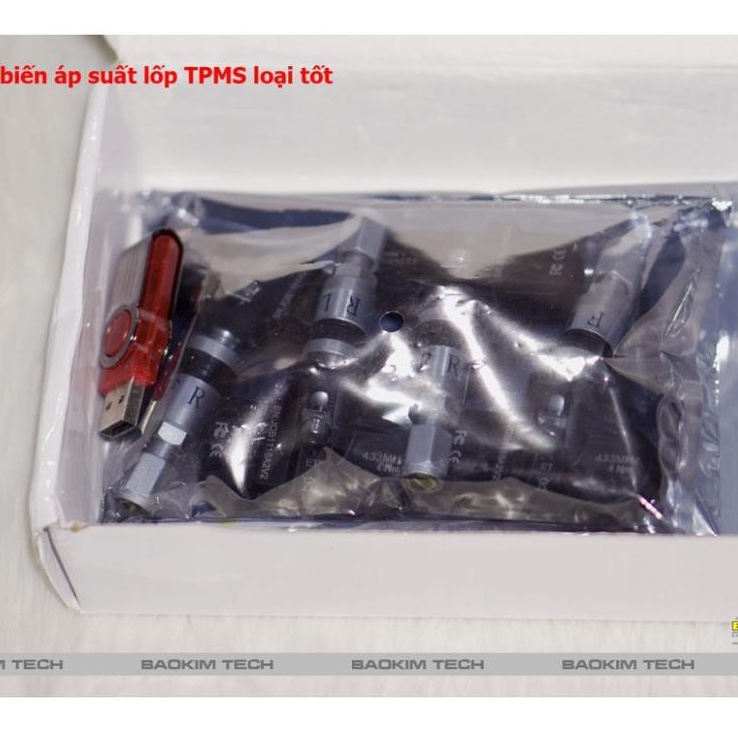 Cảm biến áp suất lốp TPMS van trong tích hợp màn Android - Hàng xịn - Chống trộm.