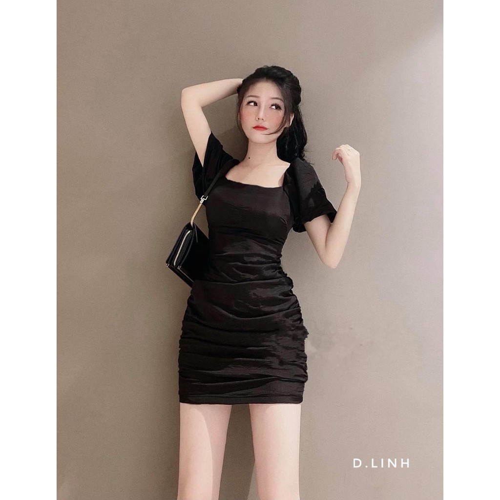 Đầm Body Tay Phồng Cổ Vuông | BigBuy360 - bigbuy360.vn