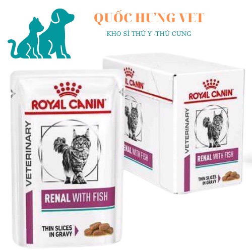 Gói pate ướt renal dành cho mèo bị thận...ROYAL CANIN RENAL 85G...QUOCHUNGVET