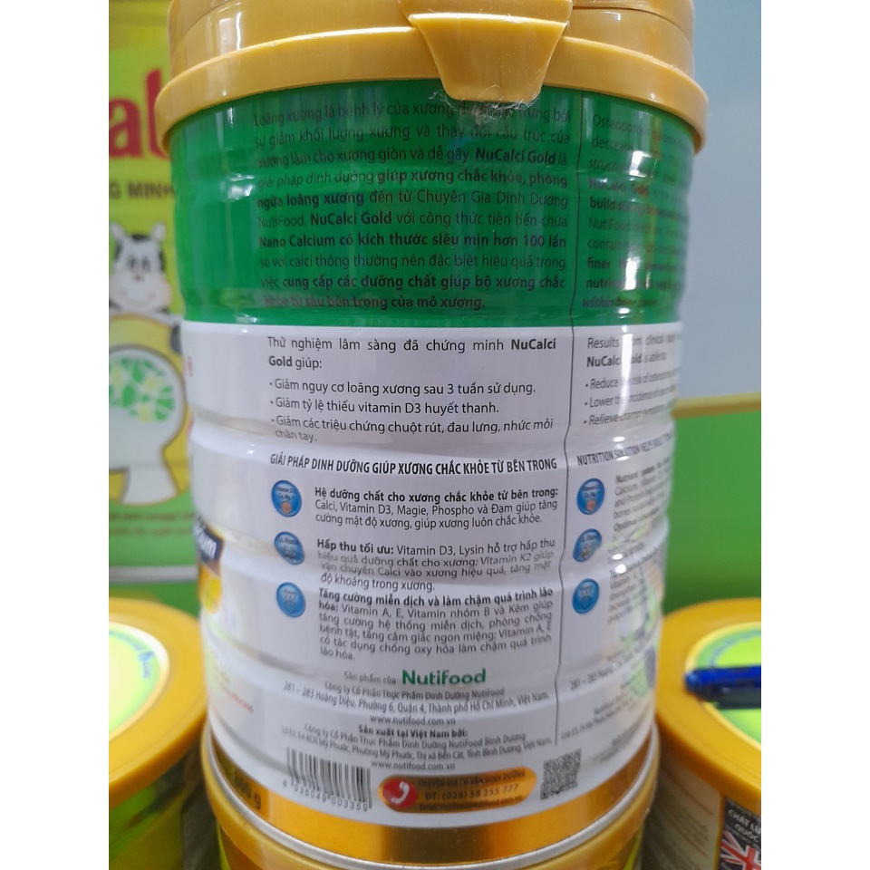 Lon Sữa Bột Dinh Dưỡng Nucalci Gold Nutifood 900gr Dành Cho Ngừời Từ 51 Tuổi Trở Lên Giúp Xương Chắc Khỏe