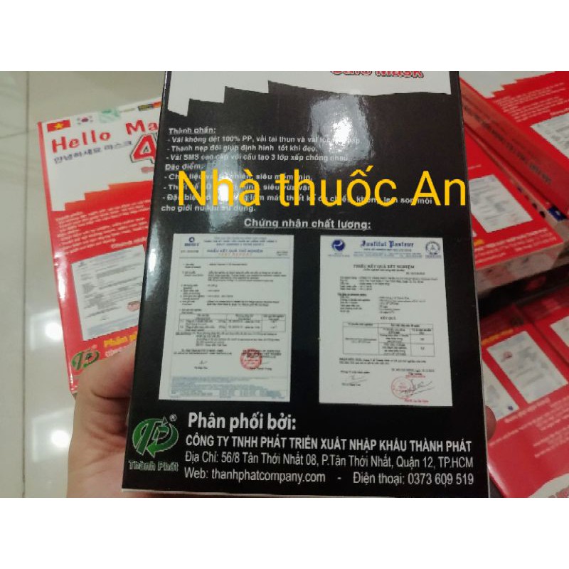 hộp 10 cái khẩu trang 4d cao cấp Hàn Quốc Hello mask