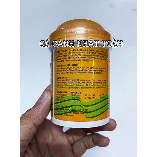 THỨC ĂN CHO CÁ BA ĐUÔI GOLD FISH PRO CHOICE DẠNG VIÊN 75g