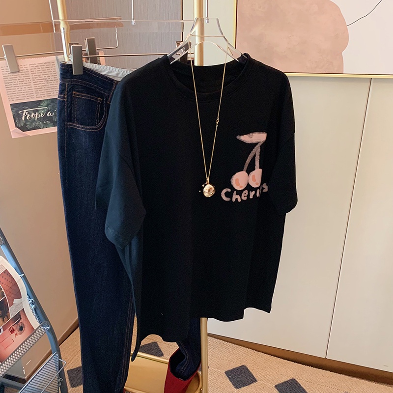 NRVP Áo Thun Tay Ngắn Cổ Tròn 100% Cotton Thời Trang Phong Cách Hàn Quốc Cho Nữ