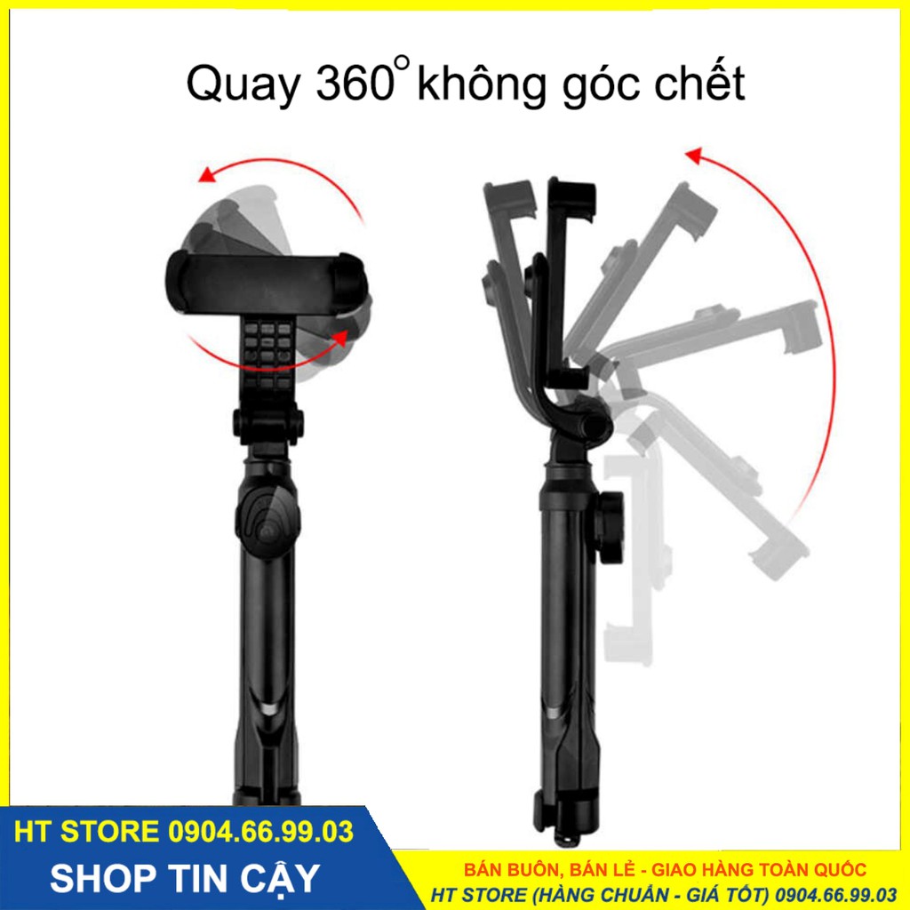 Gậy Chụp Ảnh Tự Sướng XT09 3in1, có Bluetooth ,3 Chân Đa Năng, Chụp Hình Selfie, Giá đỡ điện thoại livestream