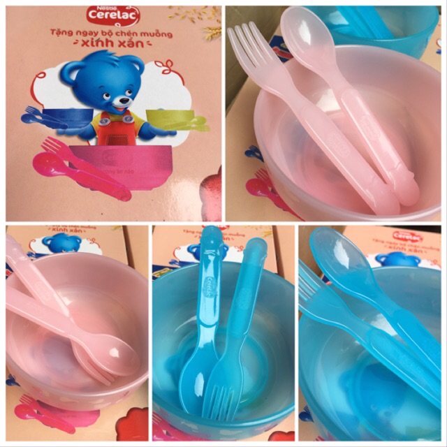 Set bát, thìa, dĩa ăn dặm cho bé (nhựa trong an toàn)