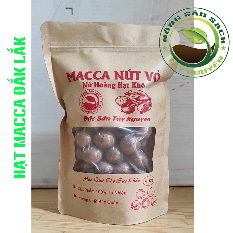 Hạt Macca Nứt Vỏ - hạt Macca tách vỏ - Hàng loại 1 thơm ngon -  500g Kèm Đồ Khui - Nông sản sạch Tây Nguyên