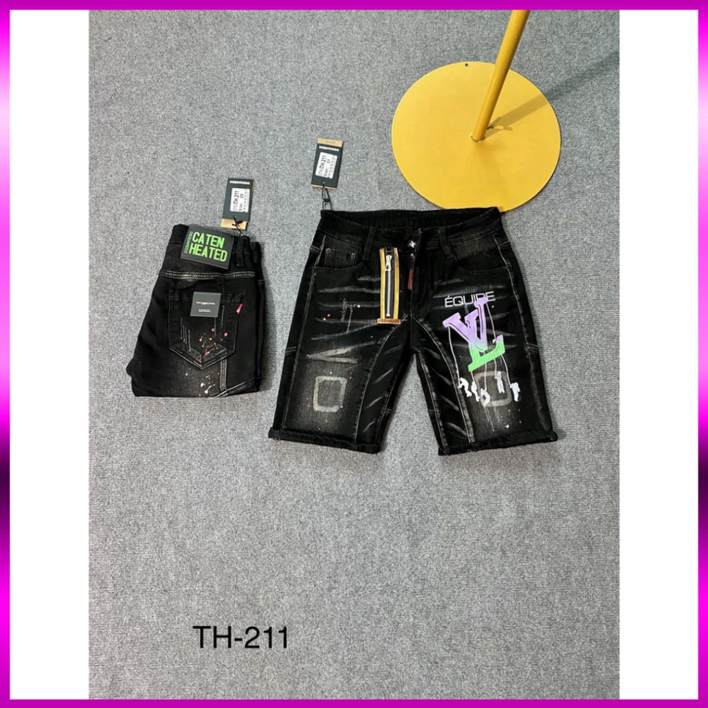Quần Ngố ⚡ Quần Bò Nam DSQ Khóa Lệch , Huy Hiệu Thuê Màu Đen Hàng Siêu đẹp | BigBuy360 - bigbuy360.vn
