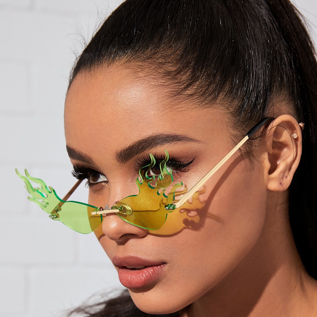 Kính Mát Gọng Kim Loại Không Viền Thời Trang Cho Nữ