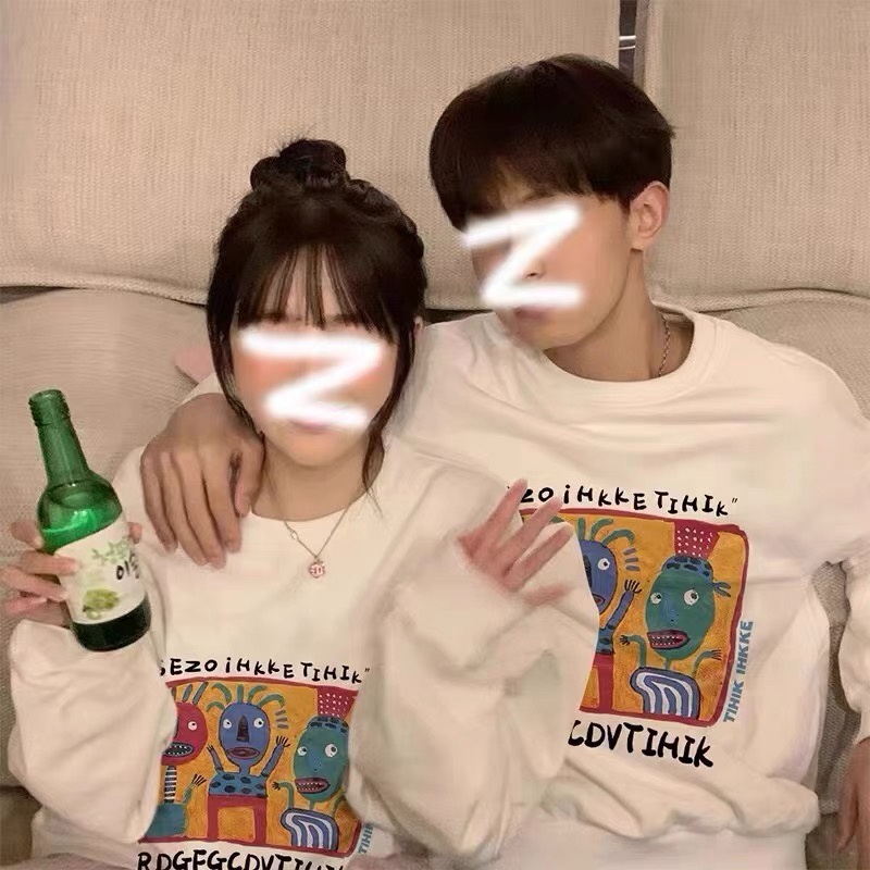 ihkke Áo sweater Trễ Vai Màu Trắng Sữa Phong Cách Đường Phố Cao Cấp ins