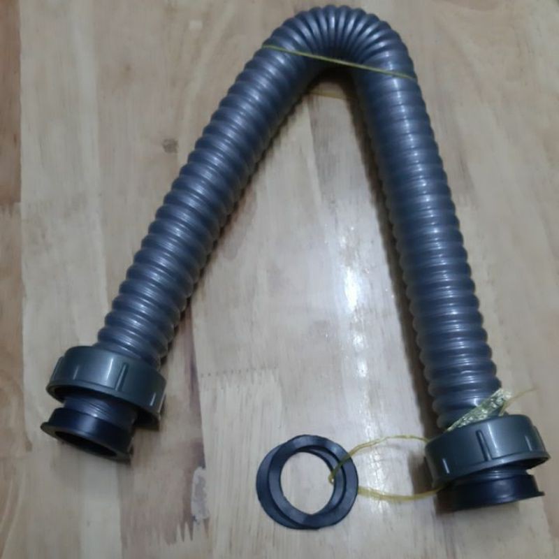 Ống xả ruột gà cho bồn rửa chén 2 đầu tán, ống 34mm, tán 49 mm