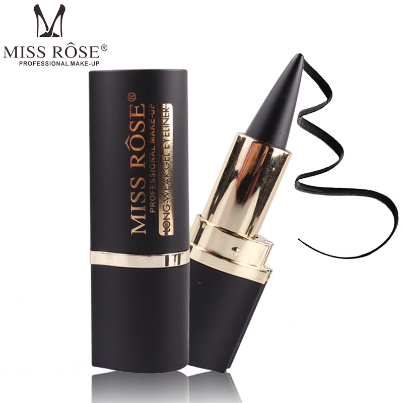 Bút Kẻ Mắt / Kẻ Mắt Miss ROSE Dạng Gel Màu Đen Chống Thấm Nước Không Nhòe