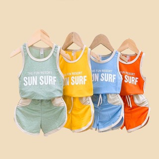 Bộ ba lỗ sát nách thun lạnh minky mom cho bé trai bé gái từ 8-20kg