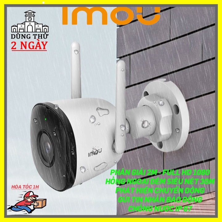 Camera wifi ngoài trời IMOU F22P/ 2022, FullHD1080, hồng ngoại 30m, cảnh báo qua tin nhắn