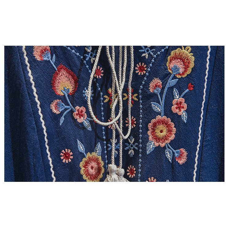 VÁY BOHEMIAN THÊU HOA| DÁNG DÀI | BO EO