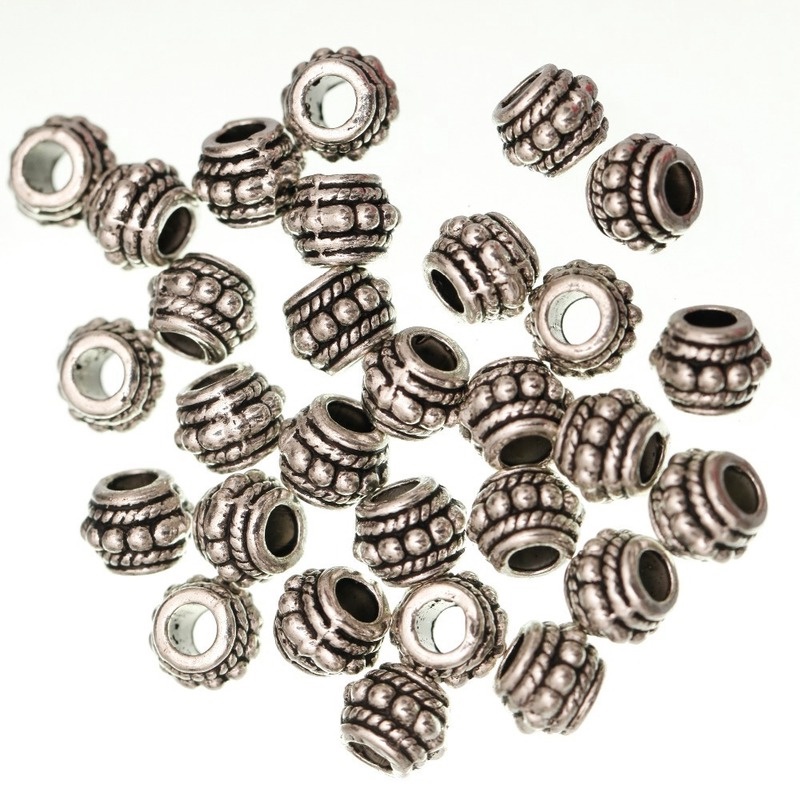 Set 20 Hạt Tròn 8mm Mạ Vàng Phong Cách Vintage Dùng Làm Trang Sức Vòng Tay