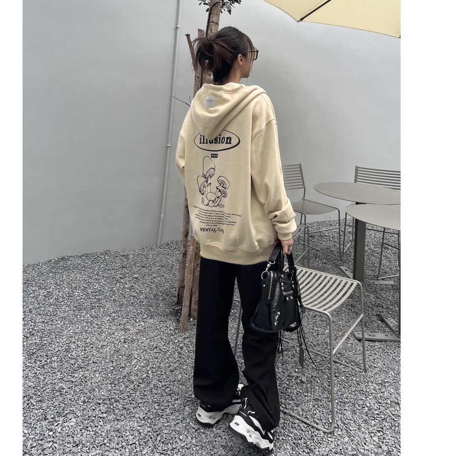 Áo Hoodie  Zip MENTAL® Illusion Hoodie Zip /Sand/