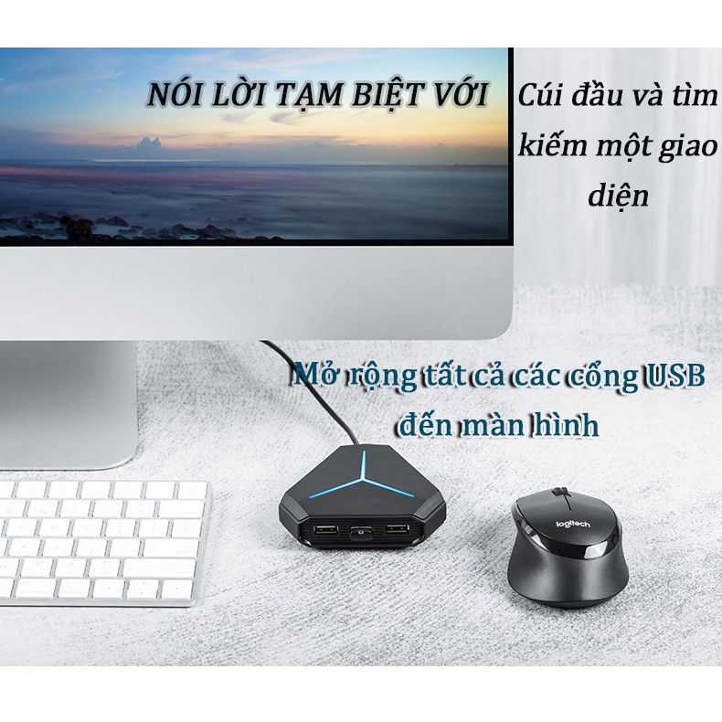 Cổng USB 6 đầu kết nối đa năng cho thiết bị Mac PC/ máy tính xách tay/ máy tính để bàn | BigBuy360 - bigbuy360.vn