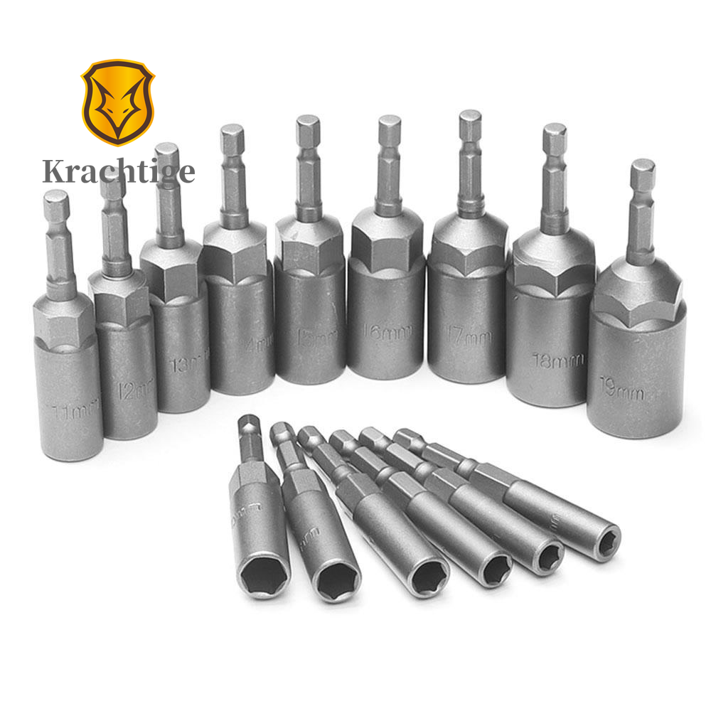Set 15 / 10 Đầu Chuyển Đổi Mũi Khoan 80mm 5.5-19MM Chuyên Dụng Cho Máy Khoan Điện 6.35MM Hex