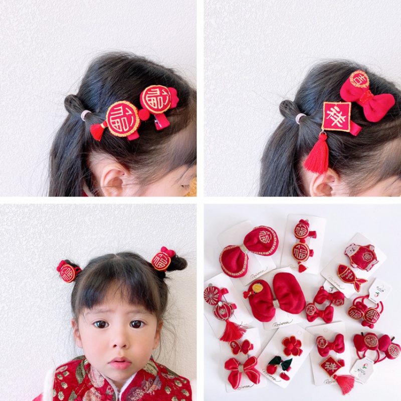 Kẹp tóc xinh xắn thời trang năm mới cho bé gái