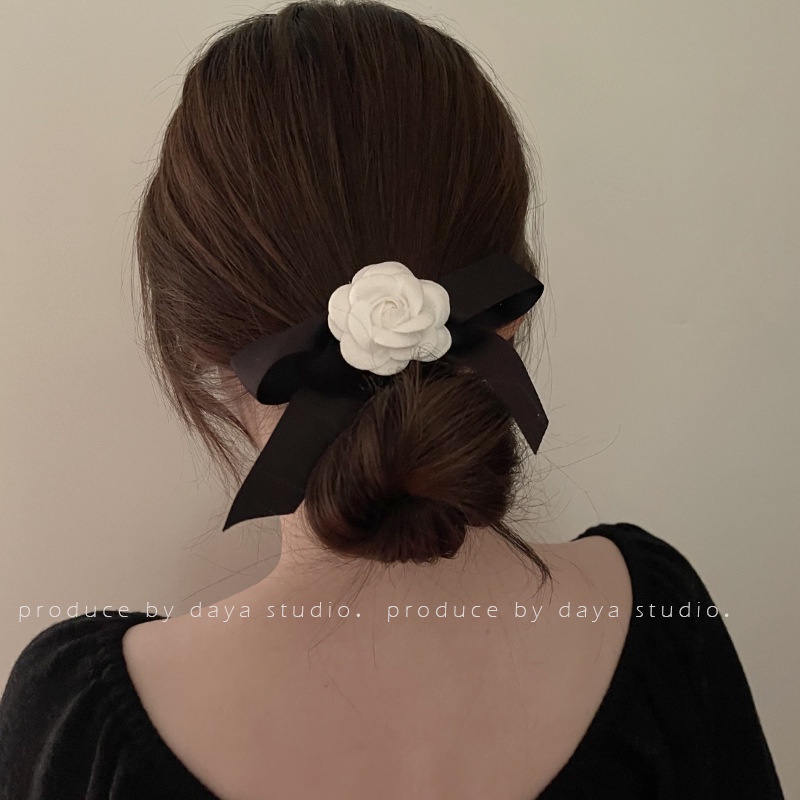 2023 Kẹp Tóc Hình Nơ Hoa Trà Phong Cách Cổ Điển Dễ Phối Đồ Thời Trang Cho Nữ