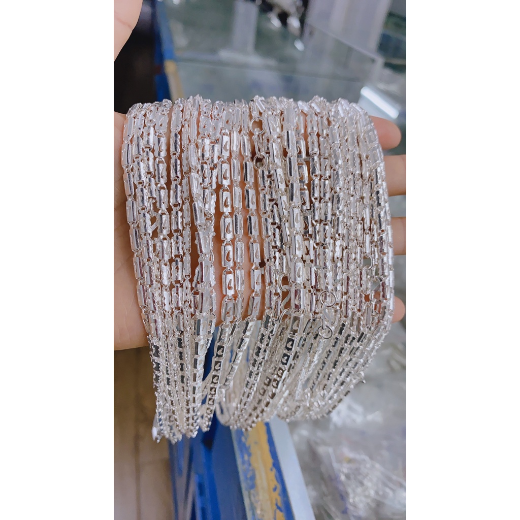 Dây chuyền bạc ta cho bé trai dây truyền trơn mắt xích Minh Tâm Jewelry