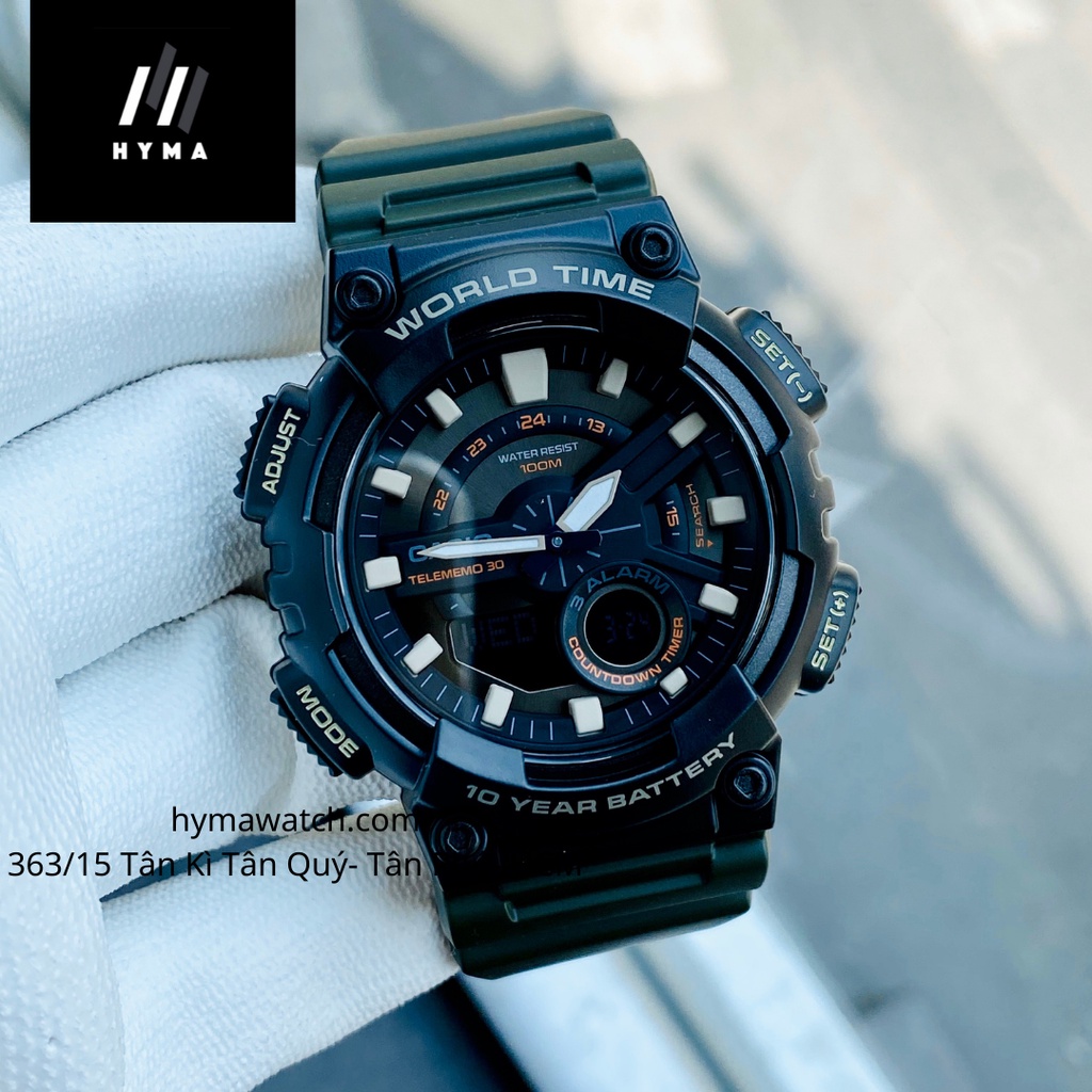 Đồng hồ nam chạy bộ Casio AEQ 110W-1AVDF Bảo hành 1 năm- Pin trọn đời Hyma watch