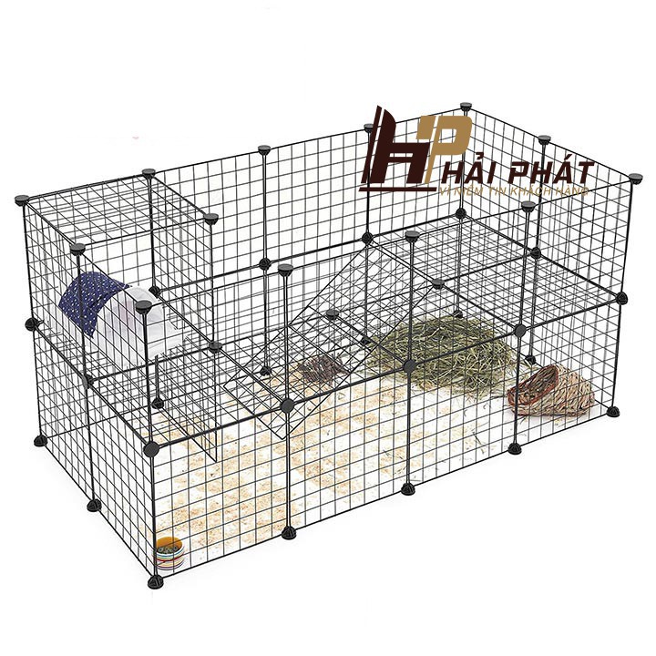 Chuồng chó mèo lắp ghép tiện lợi chắc chắn ( 33 tấm lưới đen )
