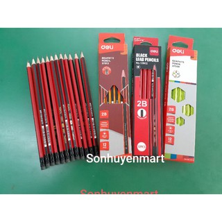 Hộp Bút chì Deli 2B 12 chiếc có tẩy