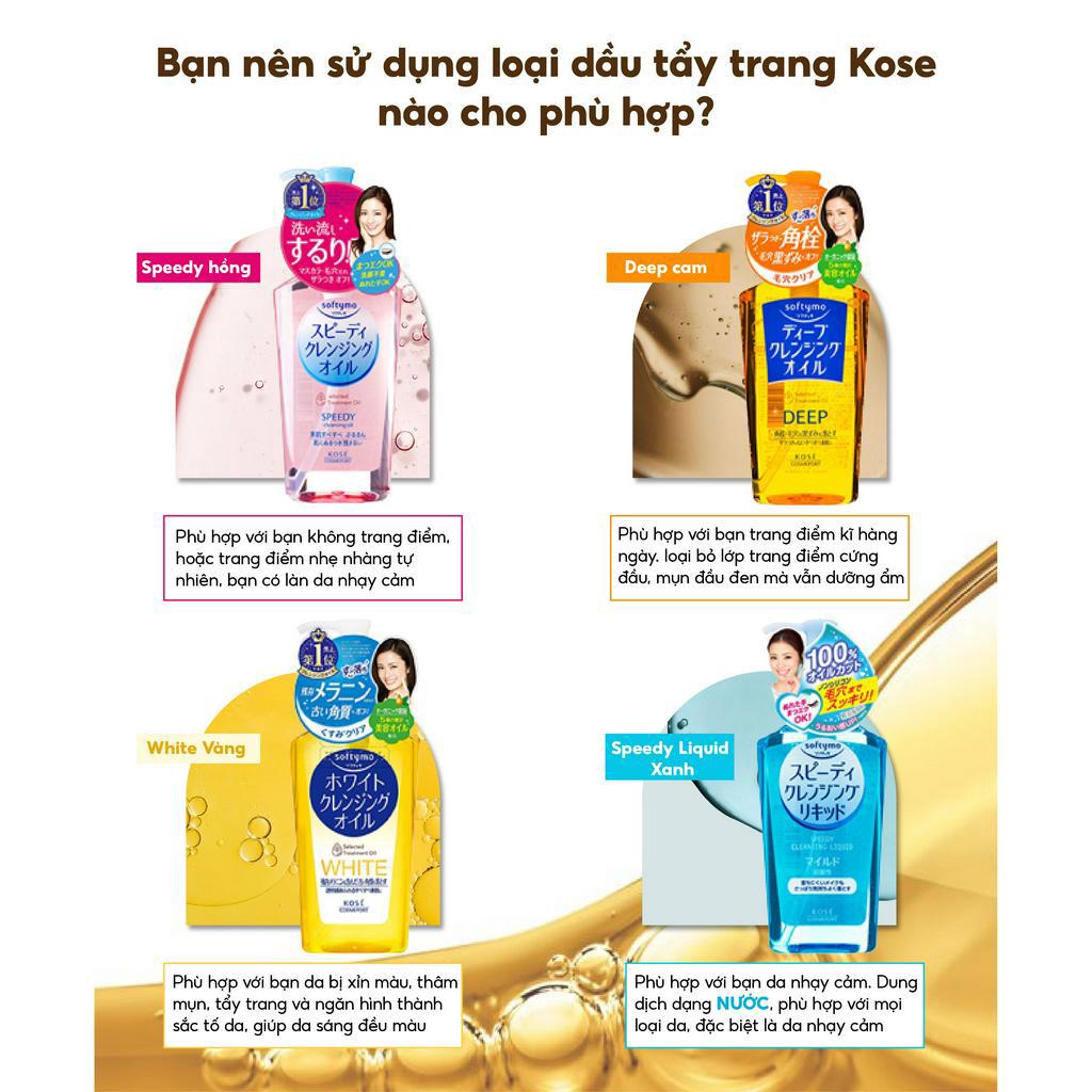 Dầu tẩy trang Kose Softymo Cleansing Oil làm sạch sâu không gây khô da 230ml Nhật Bản