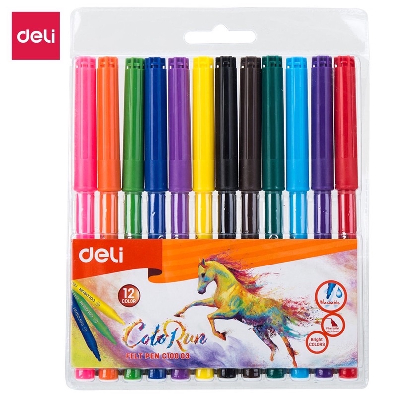 Bút màu nước Deli 12/18/24 màu_Màu dạ cao cấp