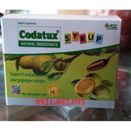 (hộp 30 gói) codatux syrup hỗ trợ ho,long đờm