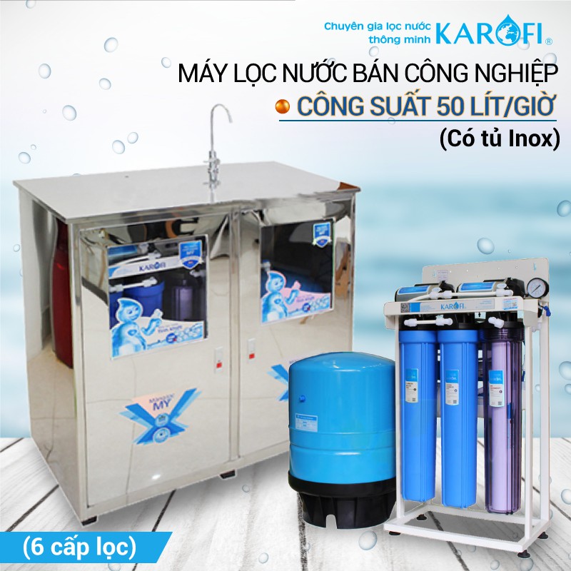 Máy lọc nước RO bán công nghiệp KAROFI KB50 Tủ inox, 6 cấp lọc | Shopee  Việt Nam