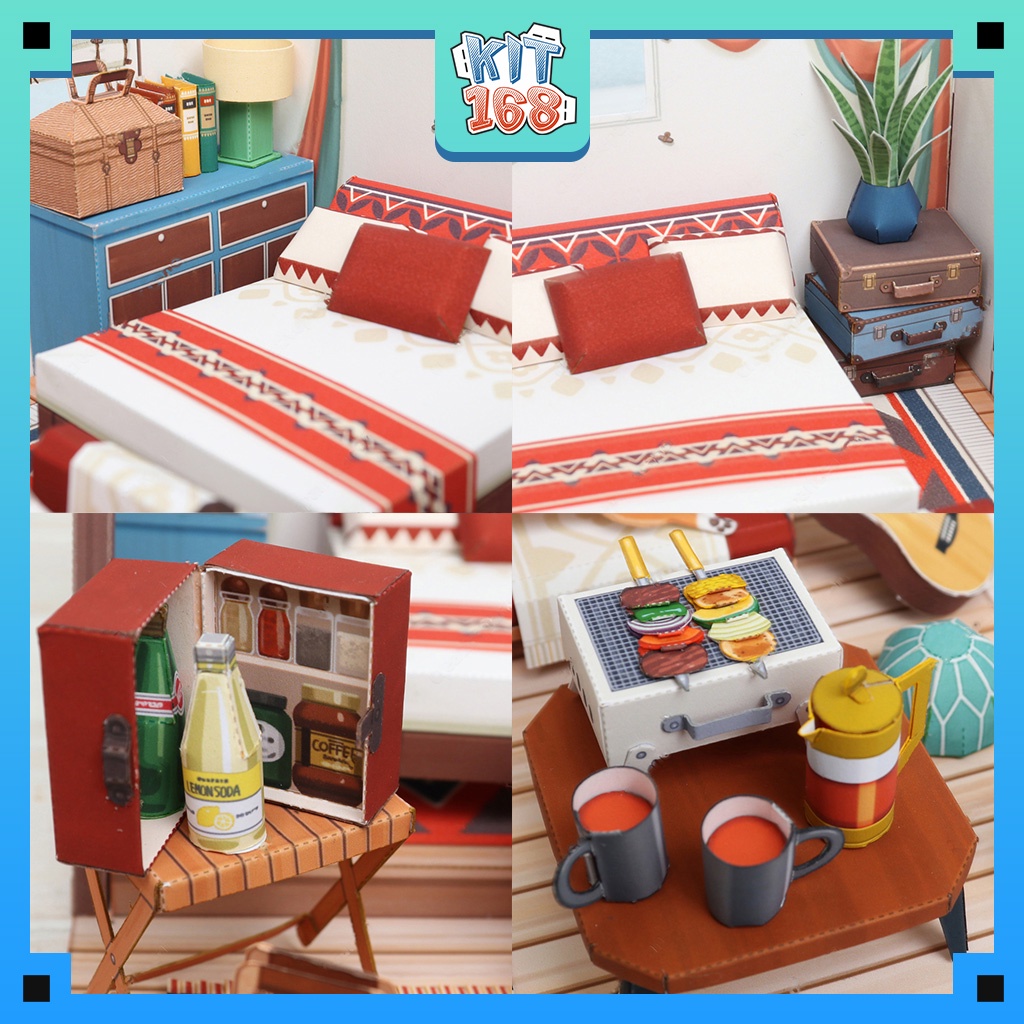 Mô hình giấy kiến trúc Cắm trại Glamping