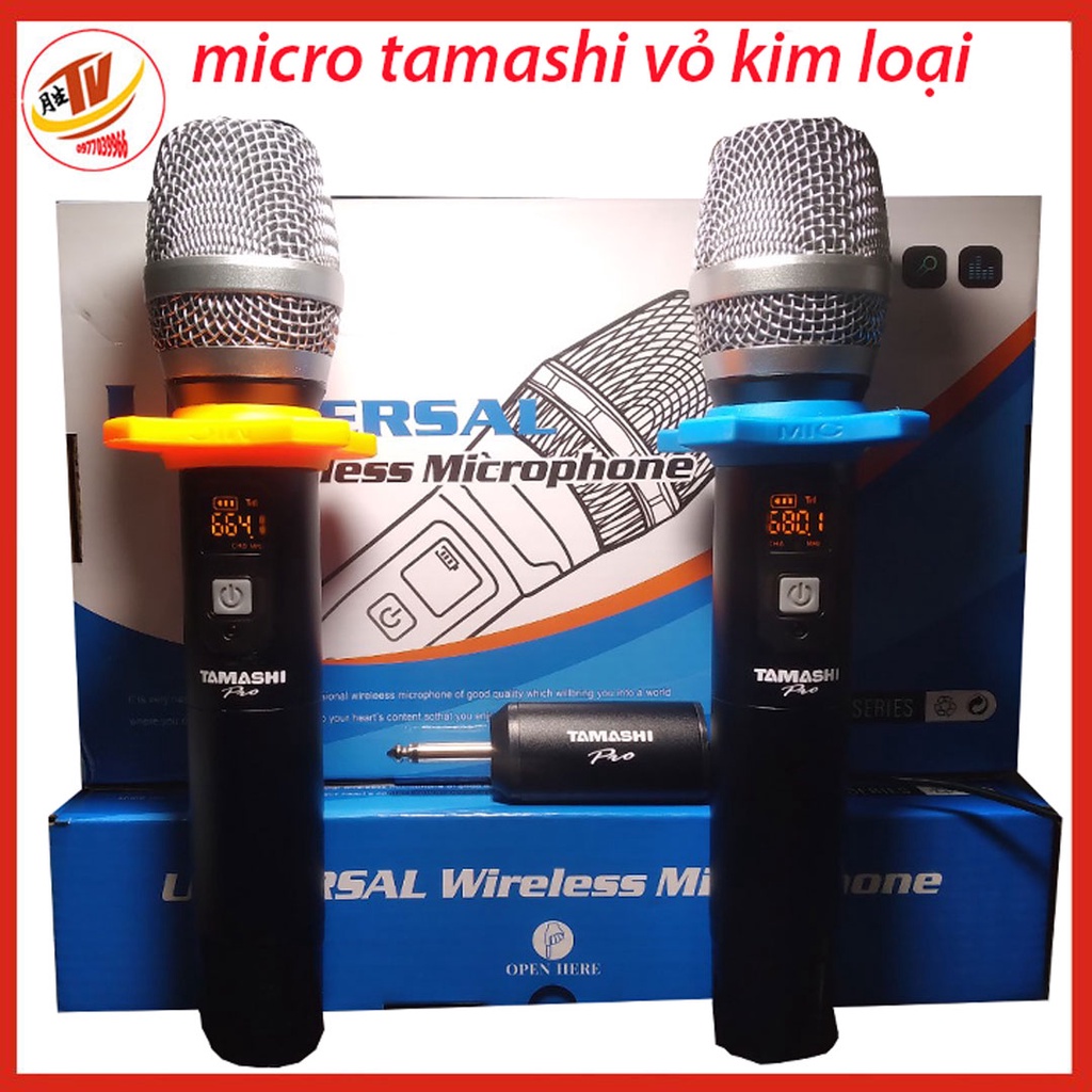 [Mã ELHACE giảm 4% đơn 300K] micro karaoke không dây hát hay nhẹ tiếng tamashi k8 vỏ kim loại